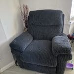 3 piece black material sofa set