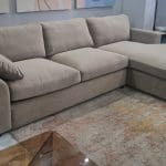 Mink Velvet Right Hand 3-4 Seater Corner Sofa