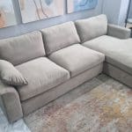 Mink Velvet Right Hand 3-4 Seater Corner Sofa