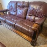 Three Piece oxblood 3 seater suite