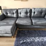 SofaSofa Poppy Collection Chaise Sofa in Linoso Midnight
