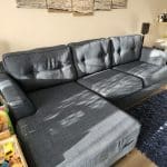 SofaSofa Poppy Collection Chaise Sofa in Linoso Midnight