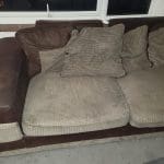 4 seat, L shaped Brown Sofa