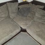 4 seat, L shaped Brown Sofa