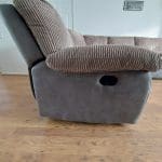 Harveys Arlington corner sofa storm/grey corduroy / manual recliner