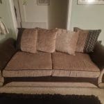 Pair of DFS brown/dark brown sofas, 2 & 3 seater