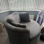 Large Grey Swivel Chair