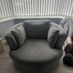 Large Grey Swivel Chair