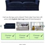 Otto Sofa, Cruise blue, English Oak legs, three seater, also willing to include a love seat which is also pictured