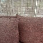 Furniture village u shape sofa burgundy/speckled