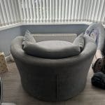 Large Grey Swivel Chair