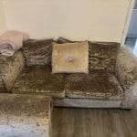 3 seater rose gold sofa.