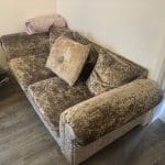 3 seater rose gold sofa.
