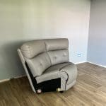 Lay-Z-Boy Corner Leather Sofa - Grey