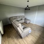 Lay-Z-Boy Corner Leather Sofa - Grey