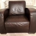 Brown leather sofa one seater
