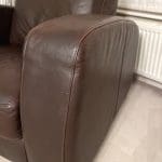 Brown leather sofa one seater