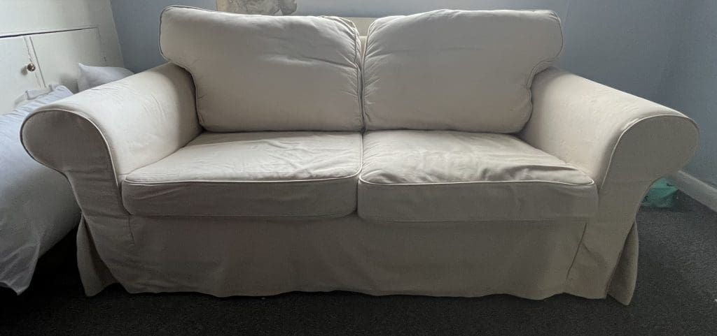 IKEA Ektorp two seater in beige with additional covers – Sofalistic