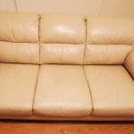 2x genuine leather 3 seater sofas