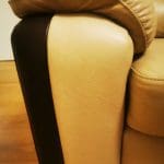 2x genuine leather 3 seater sofas