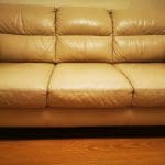 2x genuine leather 3 seater sofas