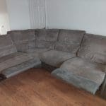 Harveys Arlington corner sofa storm/grey corduroy / manual recliner