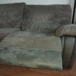 Harveys Arlington corner sofa storm/grey corduroy / manual recliner