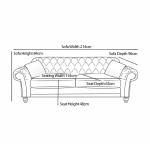 Costco Bordeaux Button Back Velvet 3 Seater, Royal Blue