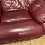 G plan burgundy 2 & 3 seater leather sofa