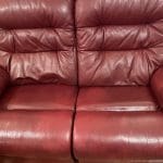 G plan burgundy 2 & 3 seater leather sofa