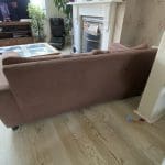 2 Seater Brown Fabric Double Sofa Bed