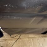 DFS dark brown leather double recliner