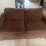 2 Seater Brown Fabric Double Sofa Bed