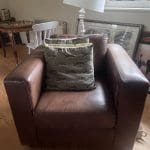 John Lewis Leather Sofabed & Armchair