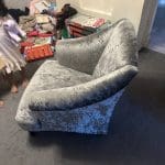 Single grey velvet sofa chair from dfs
