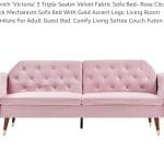 Art deco rose sofa - expandable to bed