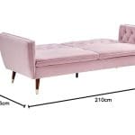 Art deco rose sofa - expandable to bed