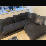 Black 3 seater and L shape sofa set duo