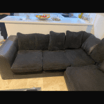 Black 3 seater and L shape sofa set duo