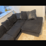 Black 3 seater and L shape sofa set duo