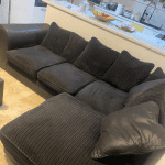 Black 3 seater and L shape sofa set duo