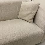 Modern Cream Boucle Fabric 3 Seater Curved Tub Sofa