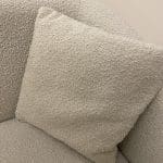 Modern Cream Boucle Fabric 3 Seater Curved Tub Sofa