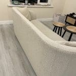 Modern Cream Boucle Fabric 3 Seater Curved Tub Sofa