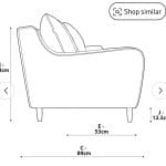 Habitat swift blue velvet two seater sofa