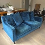 Habitat swift blue velvet two seater sofa