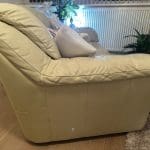 2 Seater genuine real leather cream Sofa