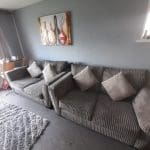 Lovely grey 2 sofas very comfortable scf