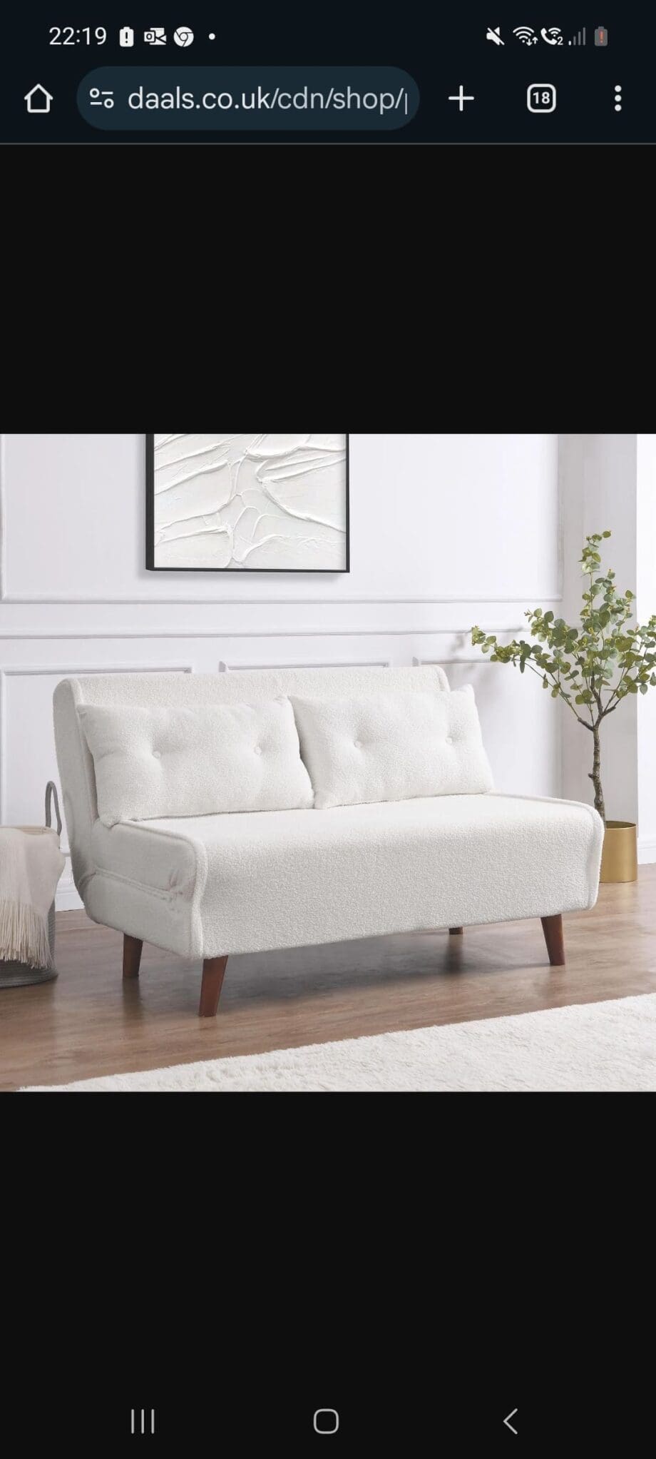 Daals Algo 2 seater sofabed 8 months old