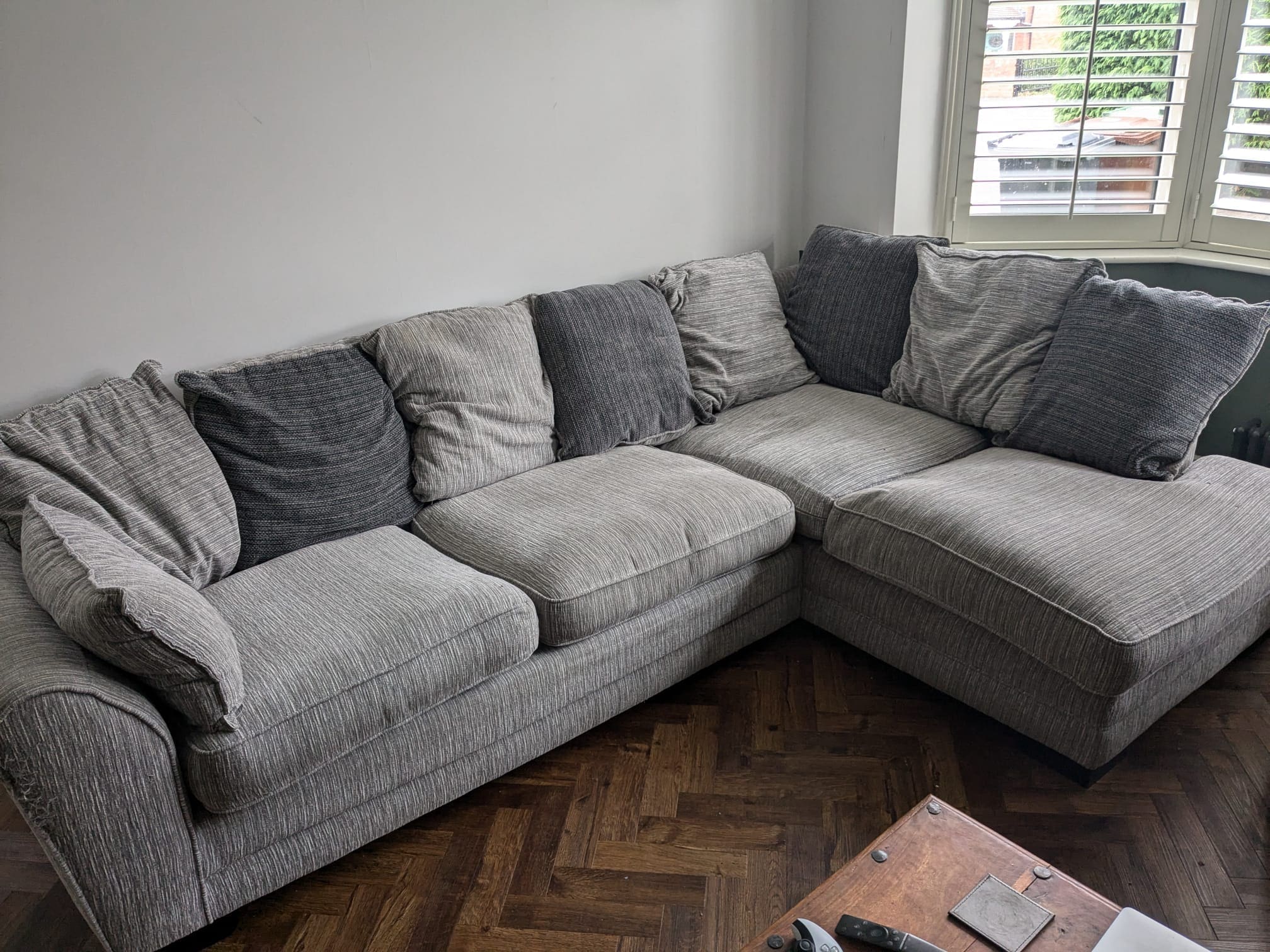 Left Side L Grey Corner Sofa DFS Sofalistic The Sofa Marketplace buy and sell preloved sofas nationwide